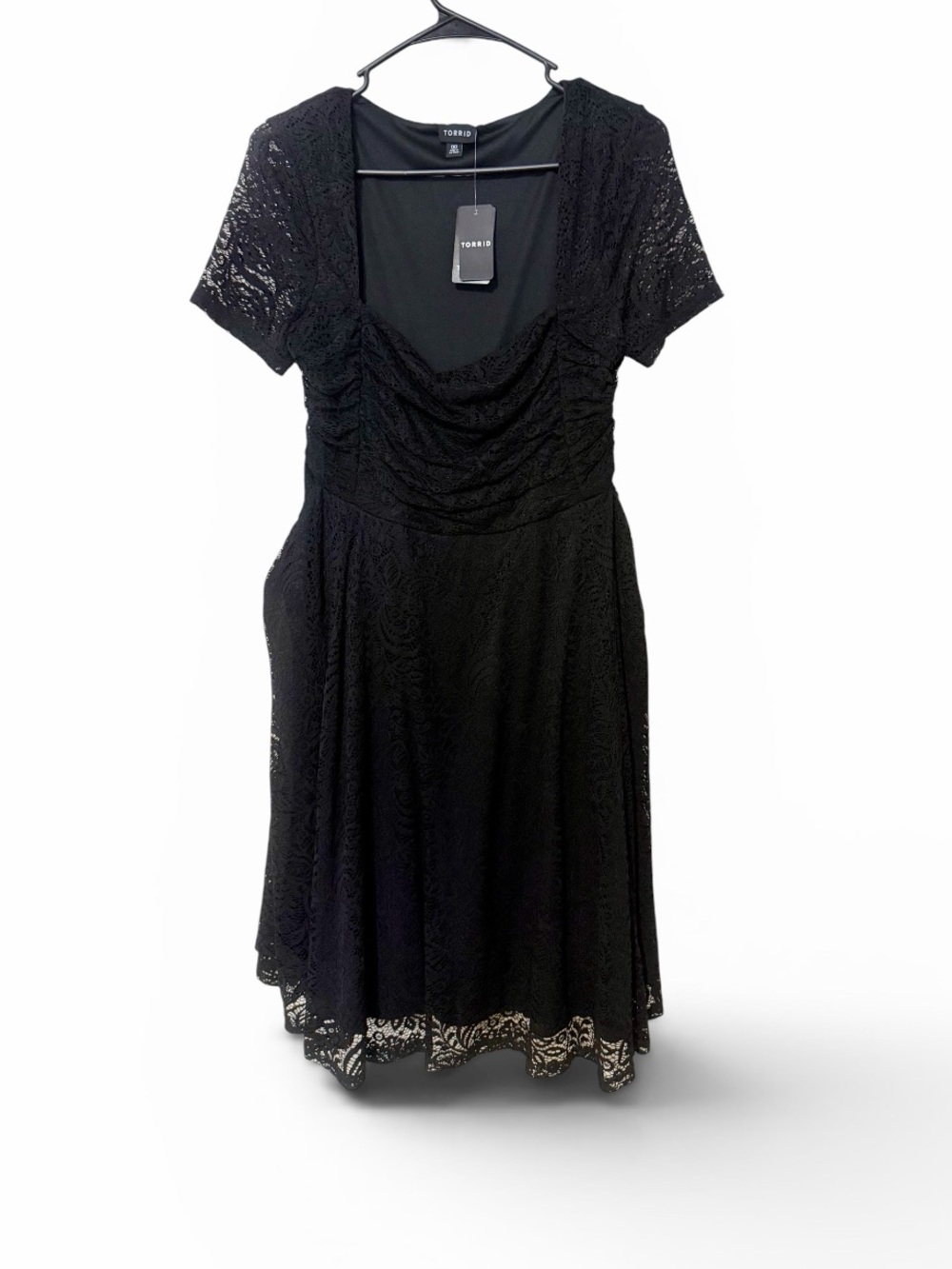 torrid Black Lace Midi Dress with Scoop Neck